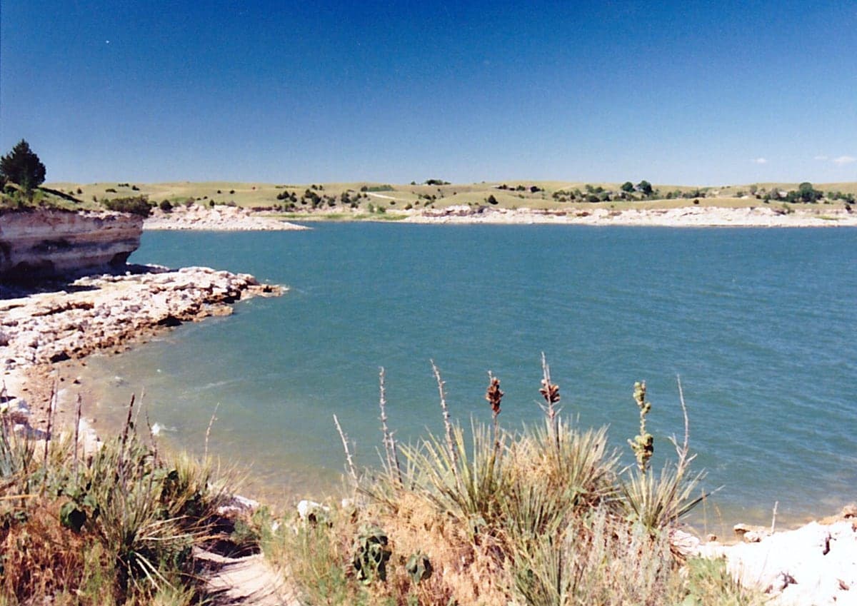 Landscape view of Lake McConaughy near White-sand shore in the Lake McConaughy & Ogallala region.