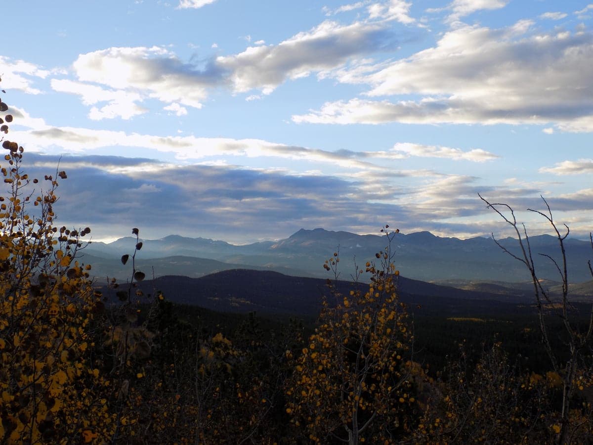 Autumn view from Panorama Point across the Continental Divide in Golden Gate Canyon State Park.