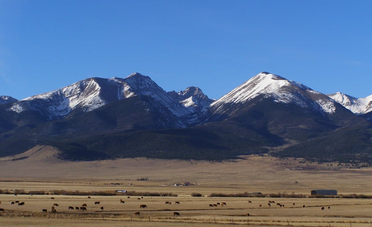 Landscape view of Sangre de Cristo 14ers near Westcliffe in the Westcliffe & the Sangre de Cristo Mountains region.