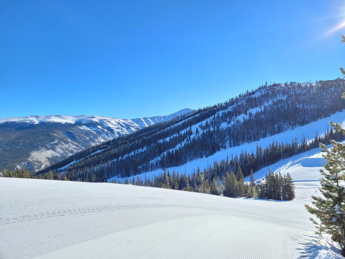 Landscape view of Winter Park ski slopes in the Winter Park & Fraser region.