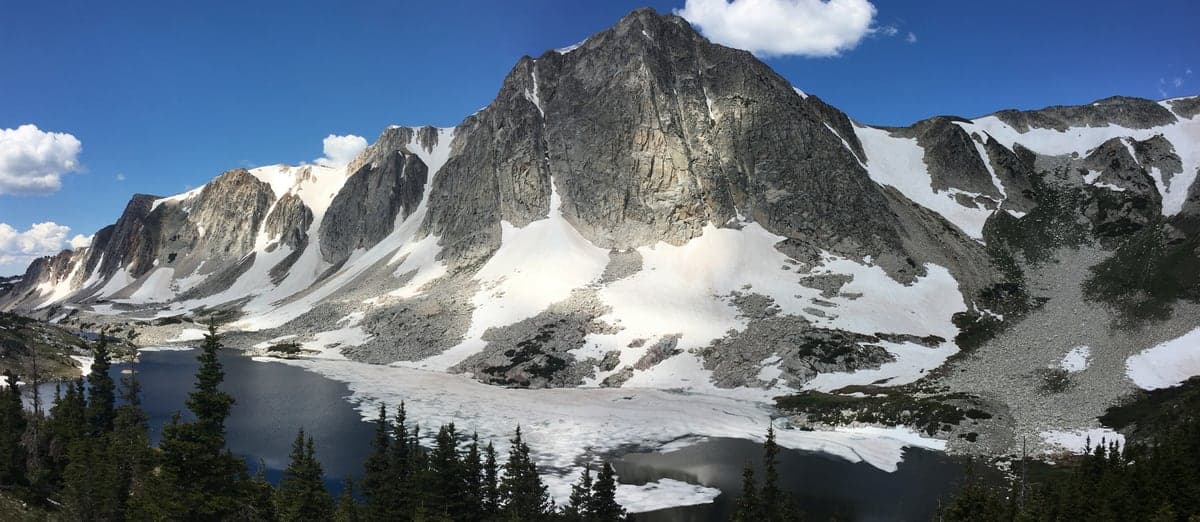 Landscape view of Lookout Lake near Snowy Range in the Snowy Range & Centennial region.