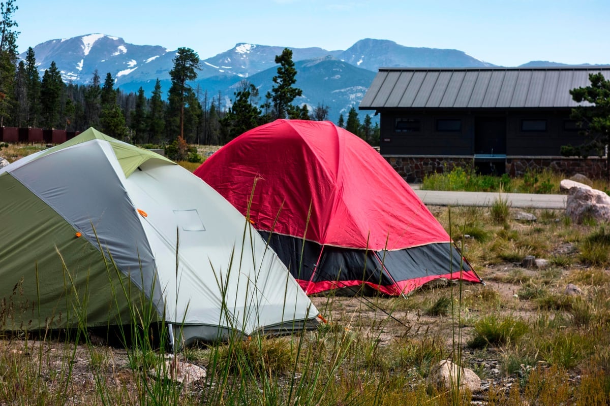 Tents beneath the Continental Divide at Glacier Basin Campground
